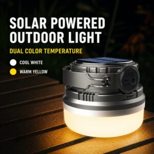 Solar-powered outdoor camping lamp with extremely long battery life for charging, camping tent lamp