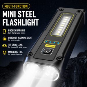 Super-bright LED rechargeable working lamp - Strong magnet mini outdoor lighting flashlight