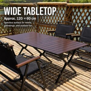 Outdoor folding table for beach park, portable camping, aluminum egg-shaped table for camping